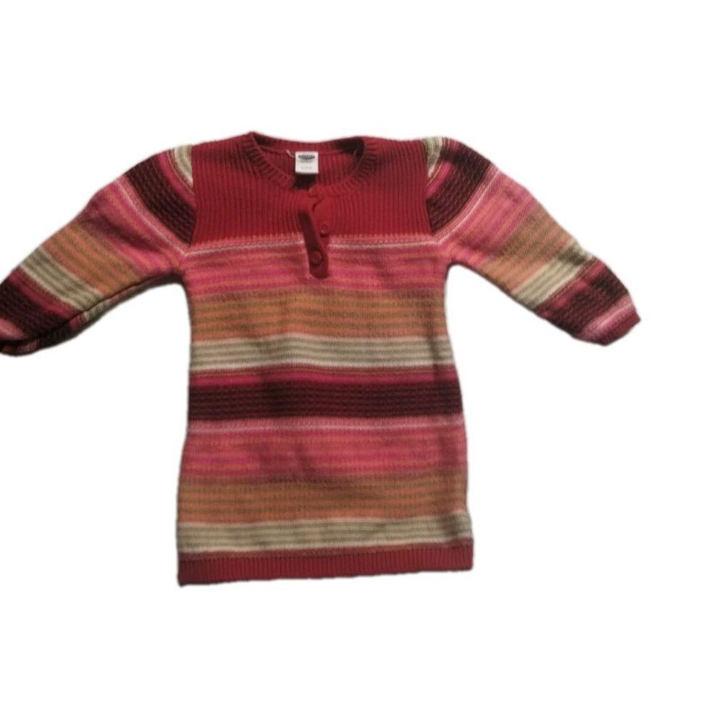 Old Navy Size 6-12 Months Long‎ Sleeve Multi Pinks/Red's Colored Sweater Dress